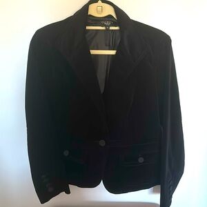 Black Velvet Blazer.  Good for dressy occasions.  Excellent condition.